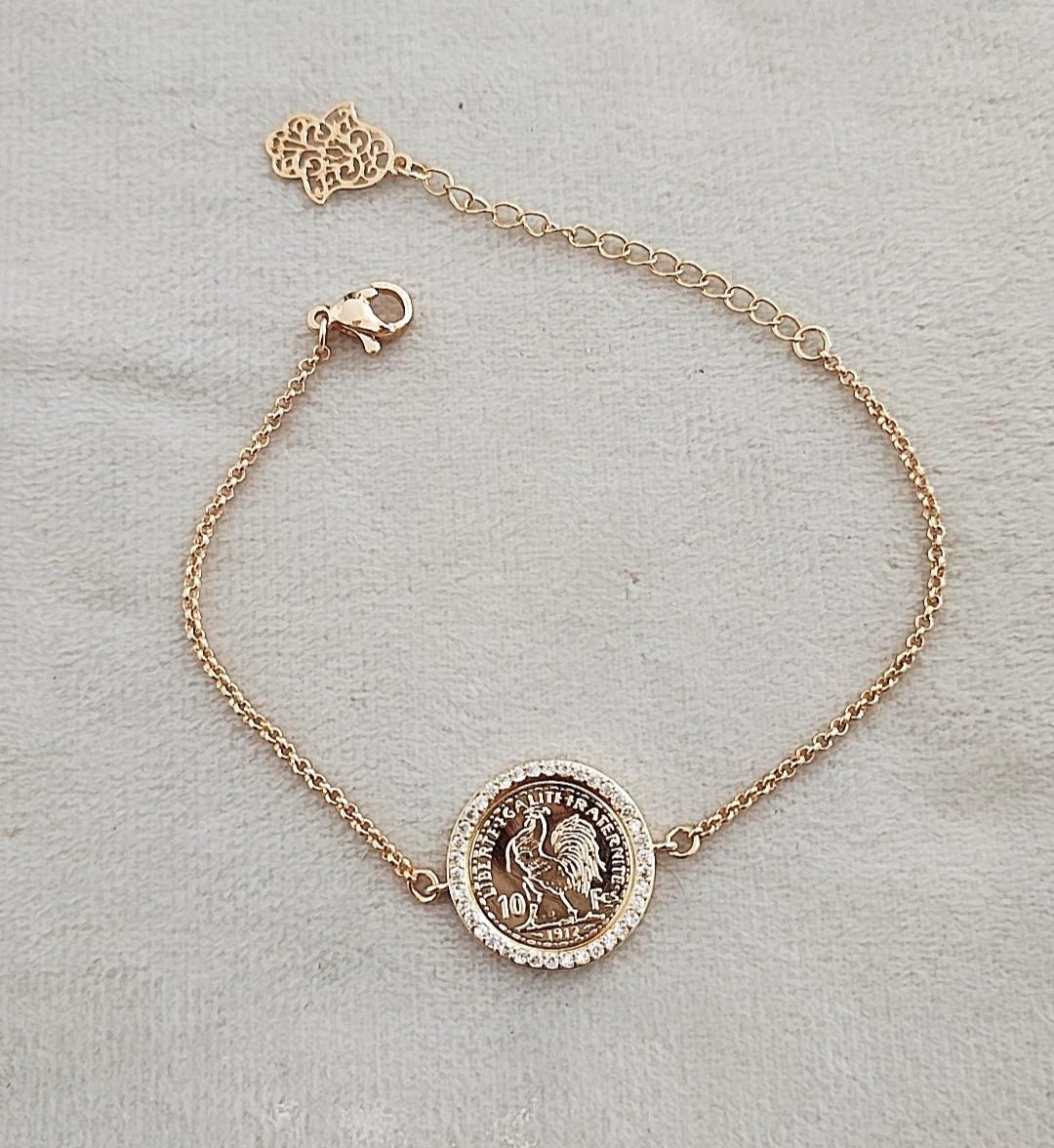 Bracelet de charme coq, bracelet poulet, bracelet charme, bracelet coq en  argent sterling, bijoux signe du zodiaque, cadeau petite amie -  France