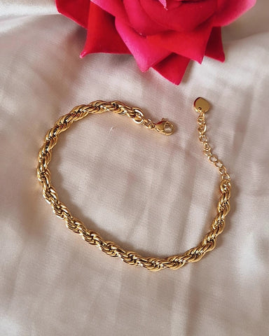 Bracelet en acier inoxydable maille torsadée