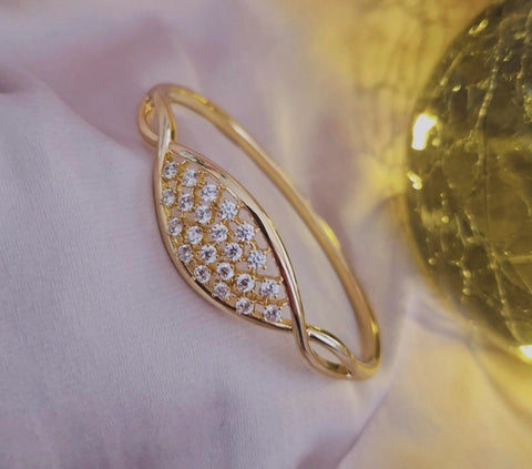 Bracelet jonc losange de strass