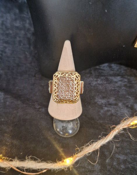 Ensemble Collier + bague + boucles d'oreilles assorties ajourées