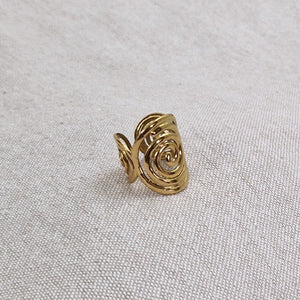 Bague ajustable en acier inoxydable ajourée spirale
