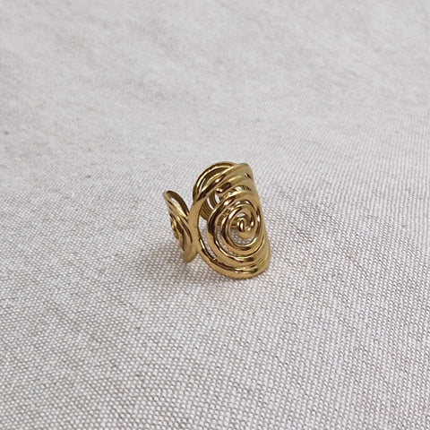 Bague ajustable en acier inoxydable ajourée spirale