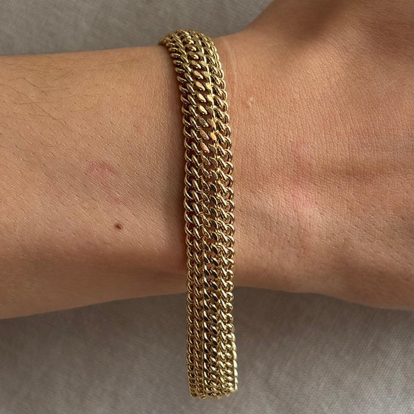 Bracelet en acier inoxydable grosse maille tressée