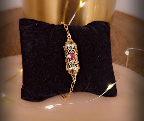 Bracelet oriental beldi pierre rouge (vendu à l'unité)