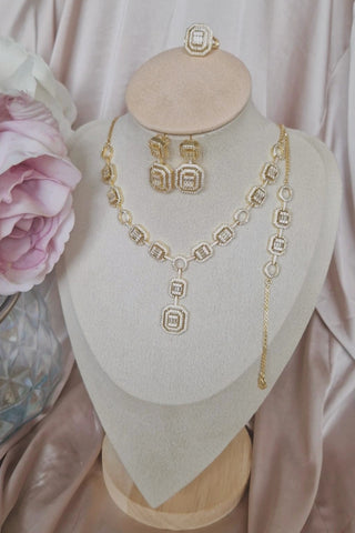 Ensemble Beldi Collier + boucles d'oreilles + bracelet + bague assortis