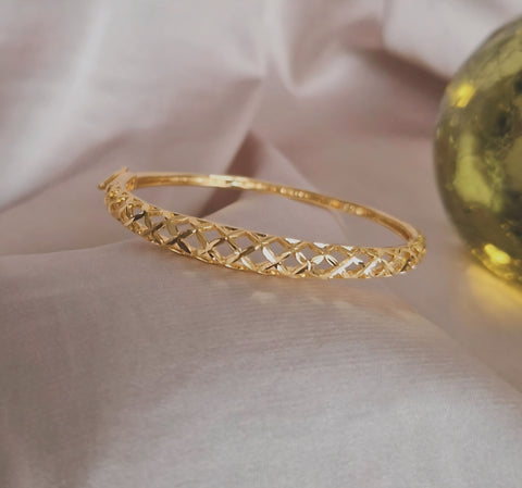 Bracelet jonc en acier inoxydable maille ajourée (vendu à l'unité)