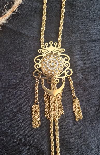 Collier sautoir beldi en acier inoxydable oriental
