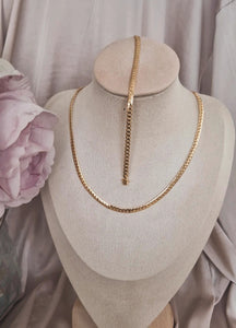 Ensemble parure 2 pièces collier et bracelet en acier inoxydable maille tressée