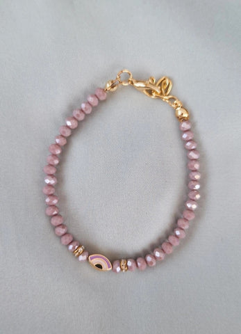 Bracelet fantaisie perles violettes œil
