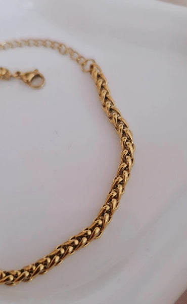 Bracelet en acier inoxydable maille torsadée