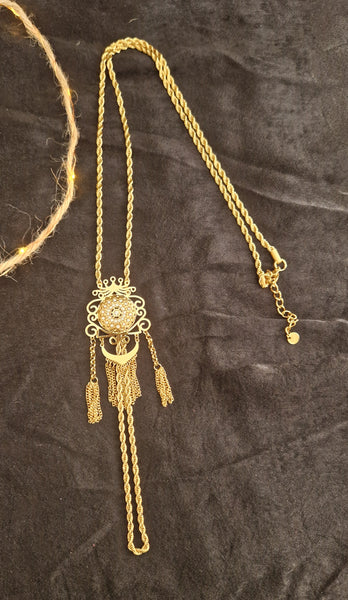 Collier sautoir beldi en acier inoxydable oriental