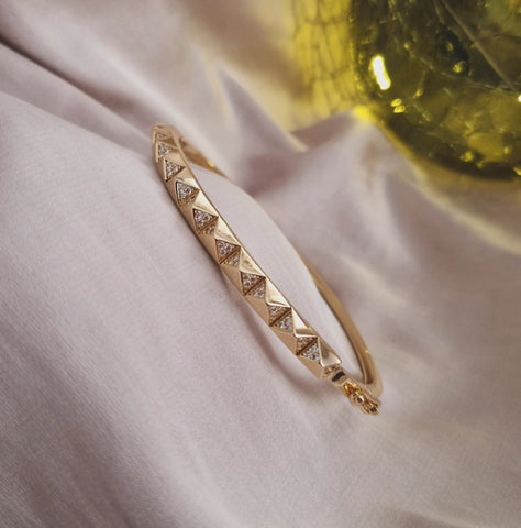 Bracelet jonc pics et strass (vendu à l'unité)