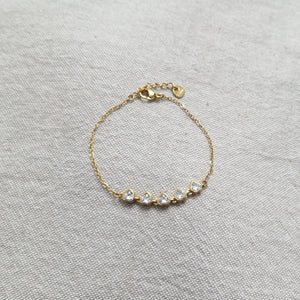 Bracelet ajustable en acier inoxydable multi cœurs et strass