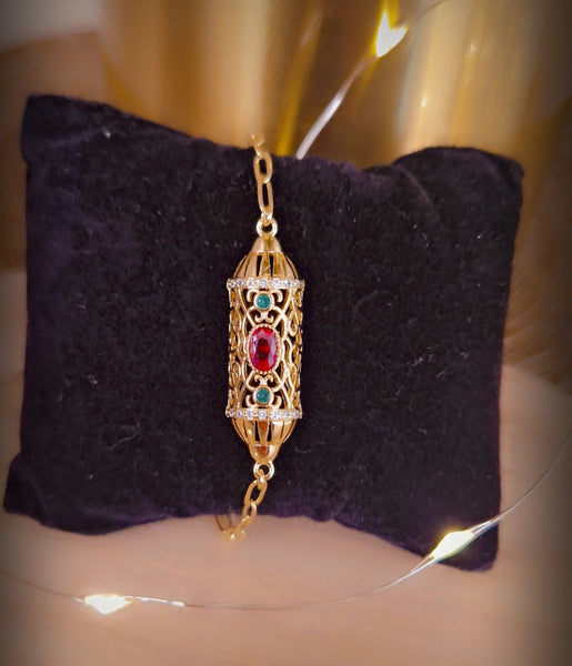 Bracelet oriental beldi pierre rouge (vendu à l'unité)