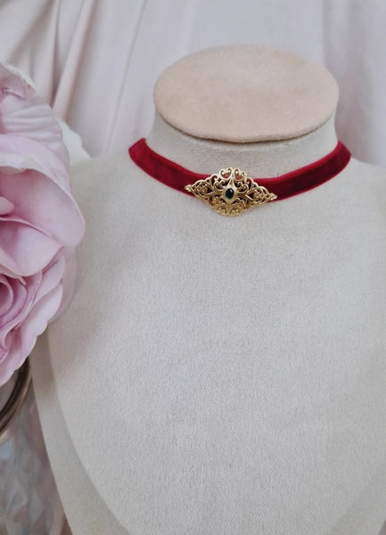 Collier choker en velours pendentif en acier inoxydable pendentif beldi