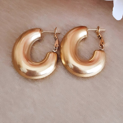 Boucles d'oreille créoles en acier inoxydable