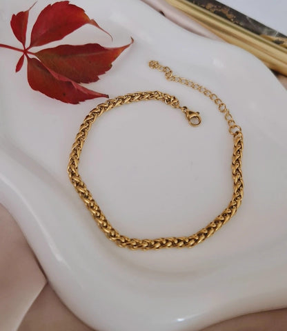 Bracelet en acier inoxydable maille torsadée