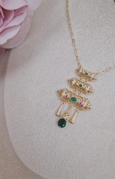Collier triple pendentifs beldi
