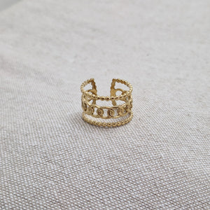 Bague ajustable en acier inoxydable 3 rangs maille
