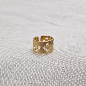 Bague ajustable en acier inoxydable ajourée