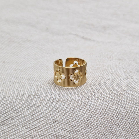 Bague ajustable en acier inoxydable ajourée