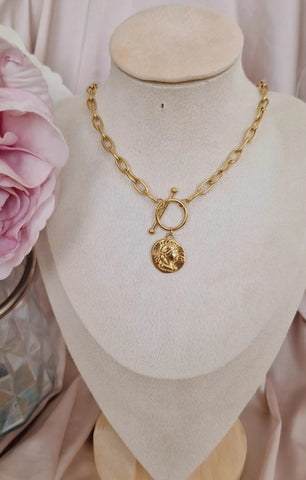 Collier en acier inoxydable pendentif Marianne