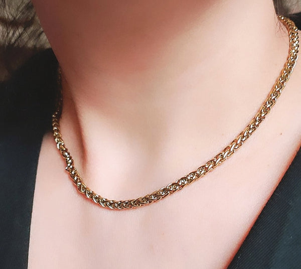 Collier en acier inoxydable maille torsadée